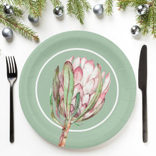 Assiettes En Carton Parti floral Pink Pink Tropical