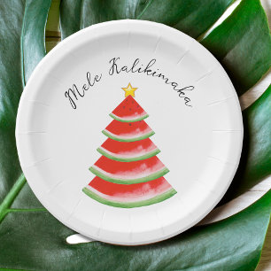 Assiettes En Carton Parti Mele Kalikimaka