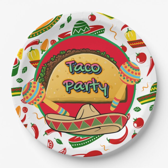 Assiettes En Carton Parti Taco (Devant)