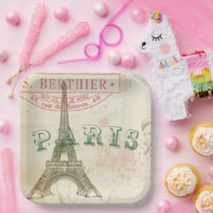 Assiettes En Carton Parti vintage