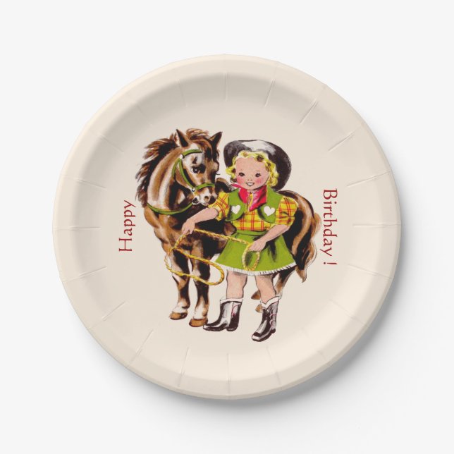 Assiettes En Carton Partie de cow-girl (Devant)