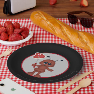 Assiettes En Carton Partie mignonne de fourmi de bifteck de BBQ