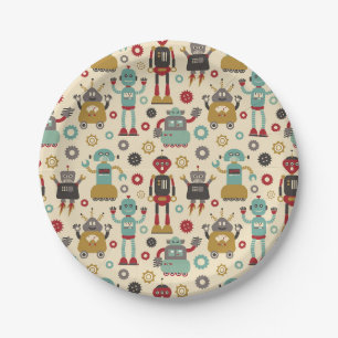 Assiettes En Carton Partie orientée mignonne et d'amusement de rétro