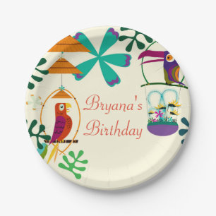 Assiettes En Carton Partie vintage de Luau de fête d'anniversaire