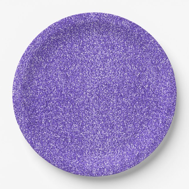 Assiettes En Carton Parties scintillant à étincelle violette (Devant)