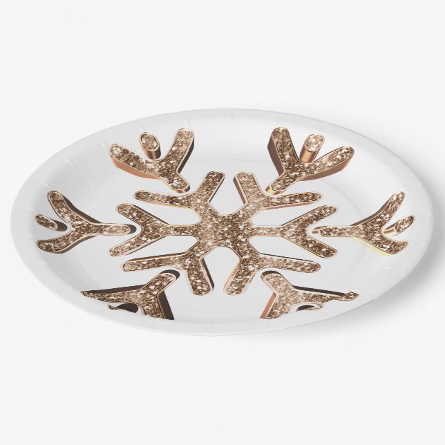 Assiettes En Carton Parties scintillant aux Faux Festivals d'or et de  (Angle)