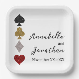 Assiettes En Carton Parties scintillant Card Game Las Vegas Casino Mar
