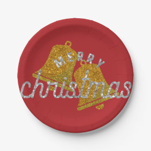 Assiettes En Carton Parties scintillant Christmas Bells