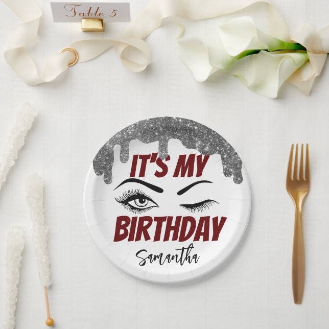 Assiettes En Carton Parties scintillant Cute Anniversaire 18e | 21e |  (Mariage)
