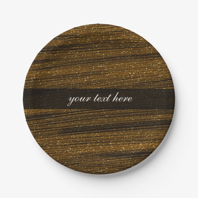 Assiettes En Carton Parties scintillant d'étincelle d'or et Plaques de (Devant)