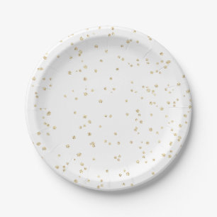Assiettes En Carton Parties scintillant d'or de l'anniversaire des enf