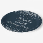 Parties scintillant en argent bleu marine 60e fête