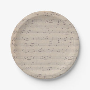 Assiettes En Carton Partition vintage musicien musicien