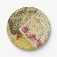 Partition vintage, notes musicales de piano