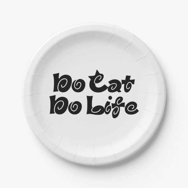 Assiettes En Carton Pas de chats, pas de vie (Devant)