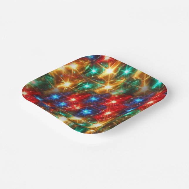 Assiettes En Carton Pas de piles Nécessaires Lumières de Noël  (Angulaire)