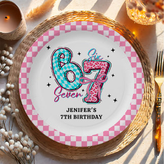 Assiettes En Carton Pastel 67 Six Seven Girl Birthday Party