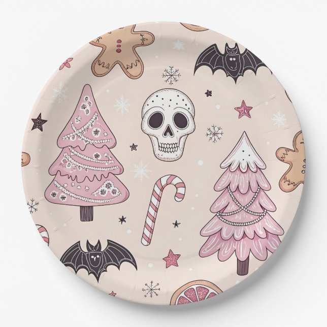Assiettes En Carton Pastel goth emo Noël (Devant)