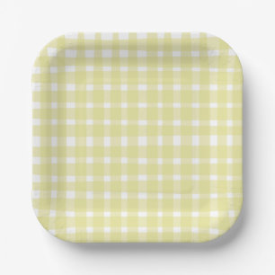 Assiettes En Carton Pastel Jaune Imparfait Plaques En vichy Papier