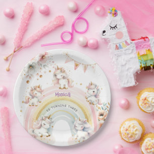 Assiettes En Carton Pastel magique Whimsical unicorn anniversaire de e