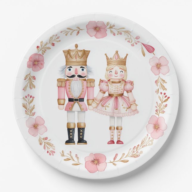 Assiettes En Carton Pastel Nutcracker Ballet Christmas Paper Plates (Devant)