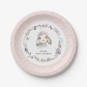 Assiettes En Carton Pastel Pink Lamb Girl Baby shower