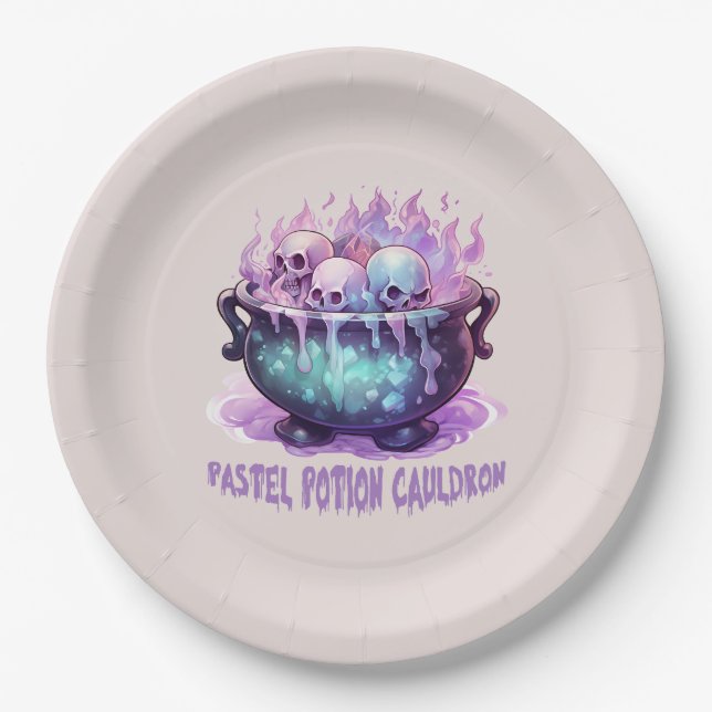 Assiettes En Carton Pastel Potion Cauldron (Devant)