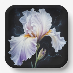 Assiettes En Carton Pastel Purple Iris Blossom