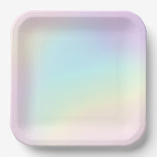 Assiettes En Carton Pastel Rainbow fête d'anniversaire esthétique