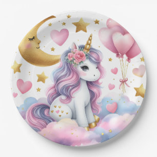 Assiettes En Carton Pastel Unicorn