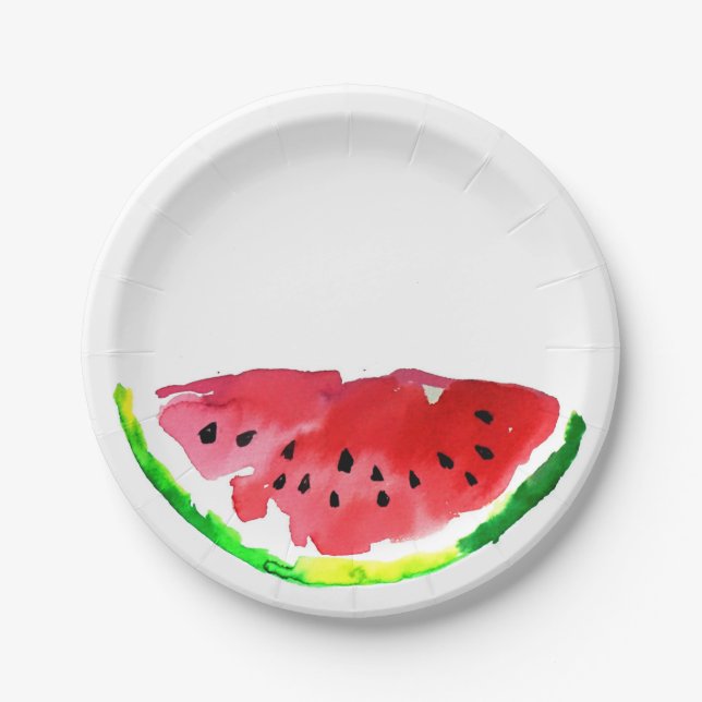 Assiettes En Carton Pastèque d'été (Devant)