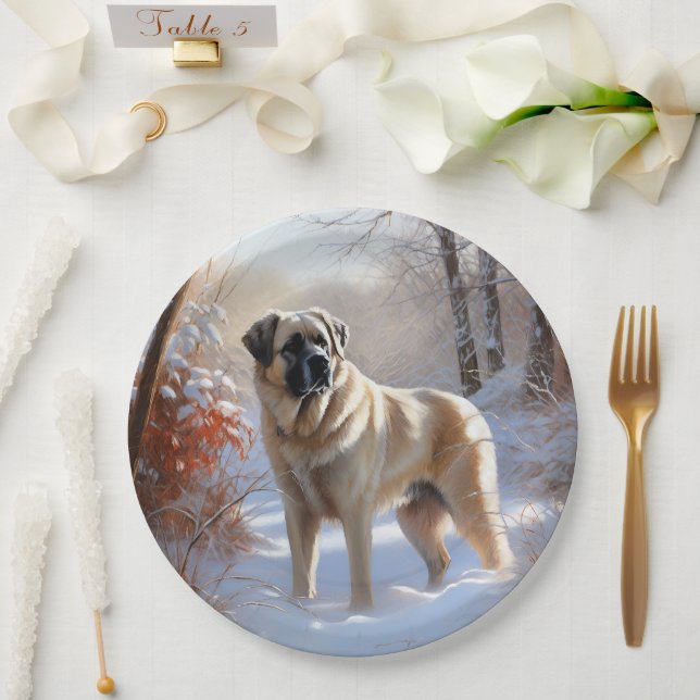 Assiettes En Carton Pasteur Anatolien Laisser Neige Noël (Mariage)