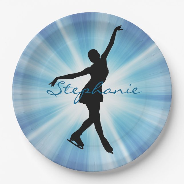 Assiettes En Carton Patinage sur glace/patinage artistique Plaque de p (Devant)