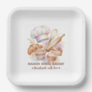 Assiettes En Carton Pâtissier Boulangerie Patisserie Gâteaux Sucreries