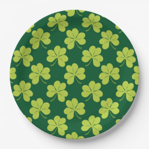 Assiettes En Carton Patters de clover vert