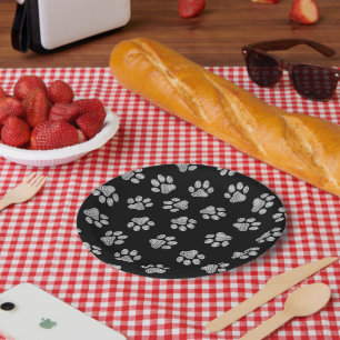Assiettes En Carton Pattes de Doodle, Pattes de Chien, Pattes Blanches