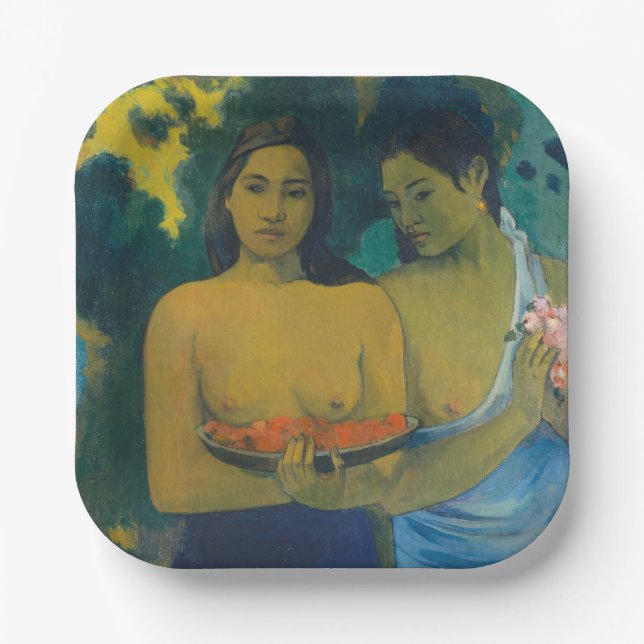 Assiettes En Carton Paul Gauguin - Deux femmes tahitiennes (Recto)