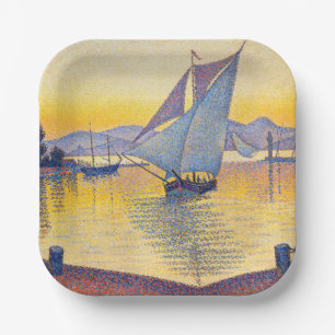 Assiettes En Carton Paul Signac - Le Port au coucher du soleil, Opus 2