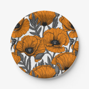Assiettes En Carton Pavot orange