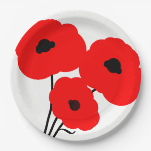 ASSIETTES EN CARTON PAVOTS CHICS DE ROUGE DU PAPIER PLATE_MOD