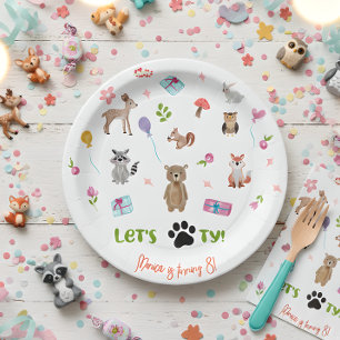 Assiettes En Carton Pawty ! anniversaires de enfants d'animaux sauvage
