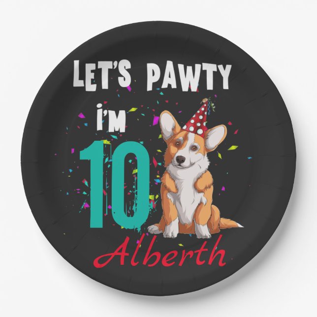 Assiettes En Carton Pawty Boy ou Girl Birthday Party Custom  (Devant)