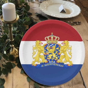 Assiettes En Carton Pays-Bas, fête du drapeau néerlandais, anniversair