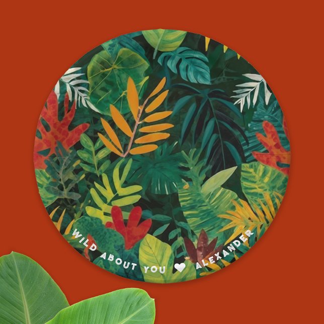 Assiettes En Carton Paysage cool Tropical Vert Feuille Jungle Peinture (Créateur téléchargé)