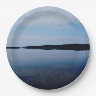Assiettes En Carton Paysage du lac, Plaques en papier 9"