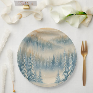 Assiettes En Carton Paysage enneigé de rêves gelés