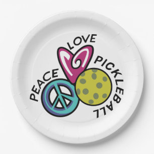 Assiettes En Carton Peace Love Pickleball