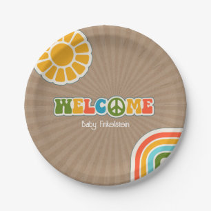 Assiettes En Carton Peace Sign Super Baby shower de bienvenue Cardstoc