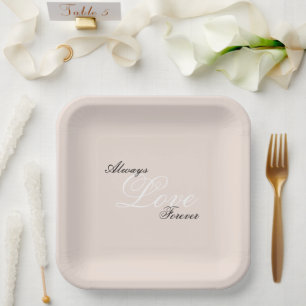 Assiettes En Carton Peach Blush Love Toujours Mariage