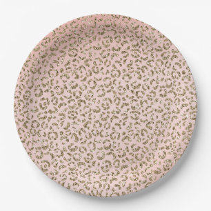 Assiettes En Carton Peach Blush Parties scintillant rose Empreinte de